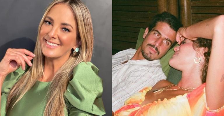 Fotomontagem em que na primeira foto há Ticiane Pinheiro e na segunda foto Enzo Celulari e Bruna Marquezine