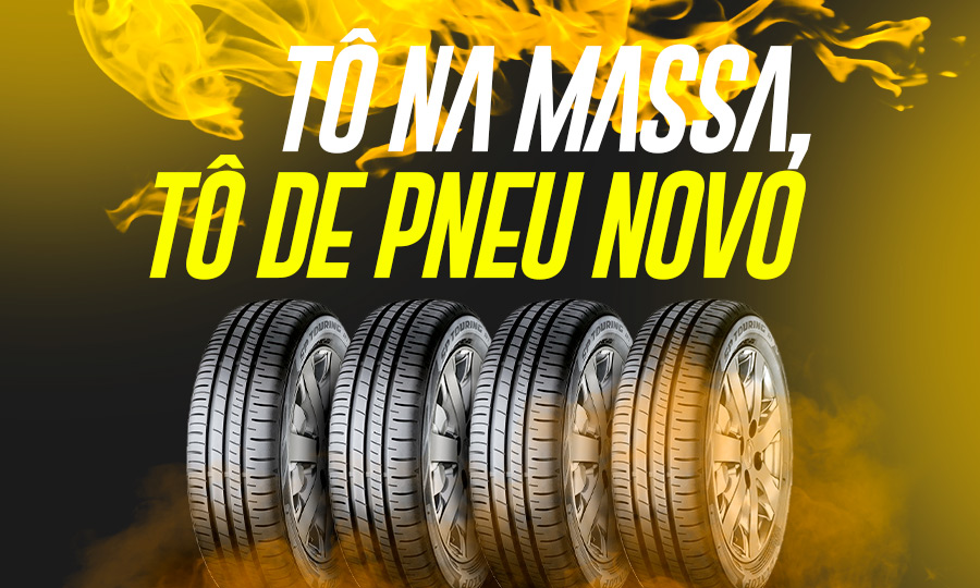 banner promoção to na massa, to de pneu novo