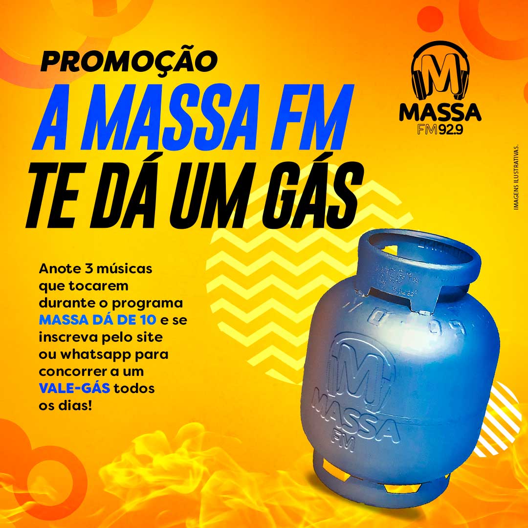 banner da promoção Massa FM Te Dá Um Gás