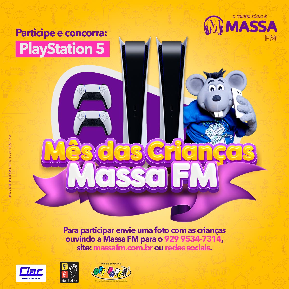Promoção Playstation 5 no Mês das Crianças da Massa FM
