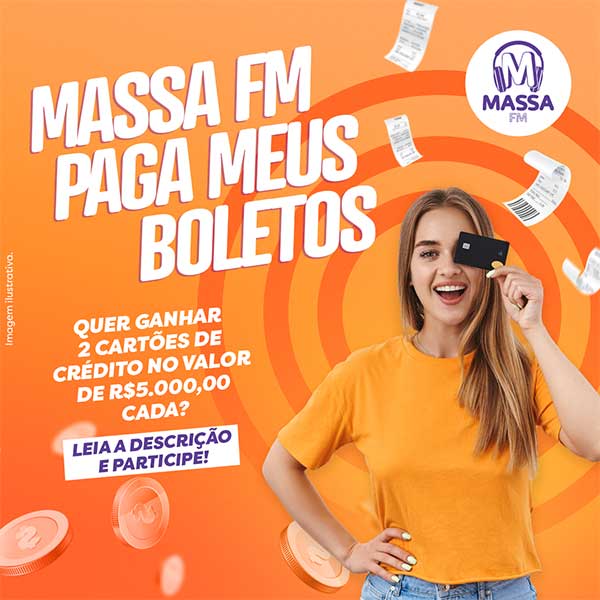 Banner da promoção Massa FM Paga Meus Boletos