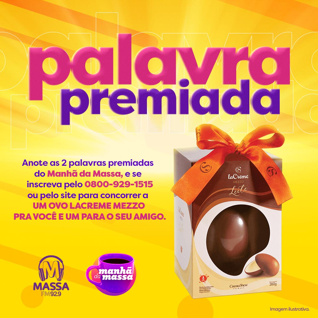 Banner promoção Palavra Premiada com Ovo de Páscoa