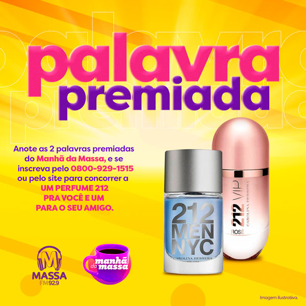 Promoção Palavra Premiada Manhã da Massa pode te dar dois perfumes 212 Carolina Herrera
