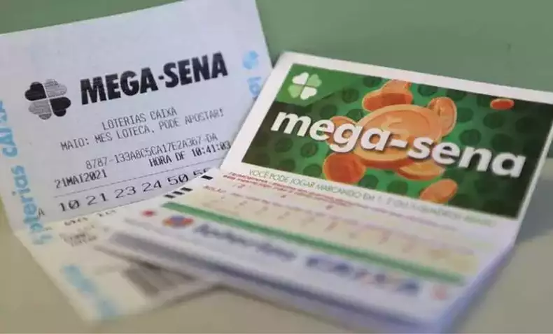 Imagem colorida de apostas da Mega-Sena
